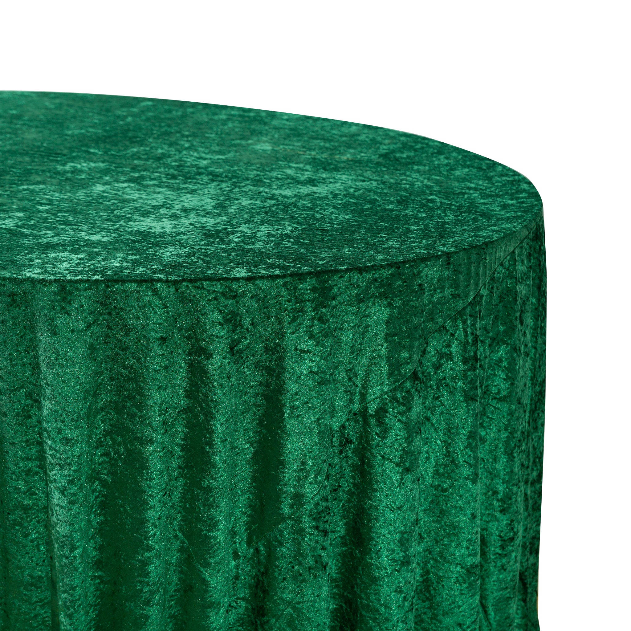Velvet 120" Round Tablecloth - Forest Green - Image 2