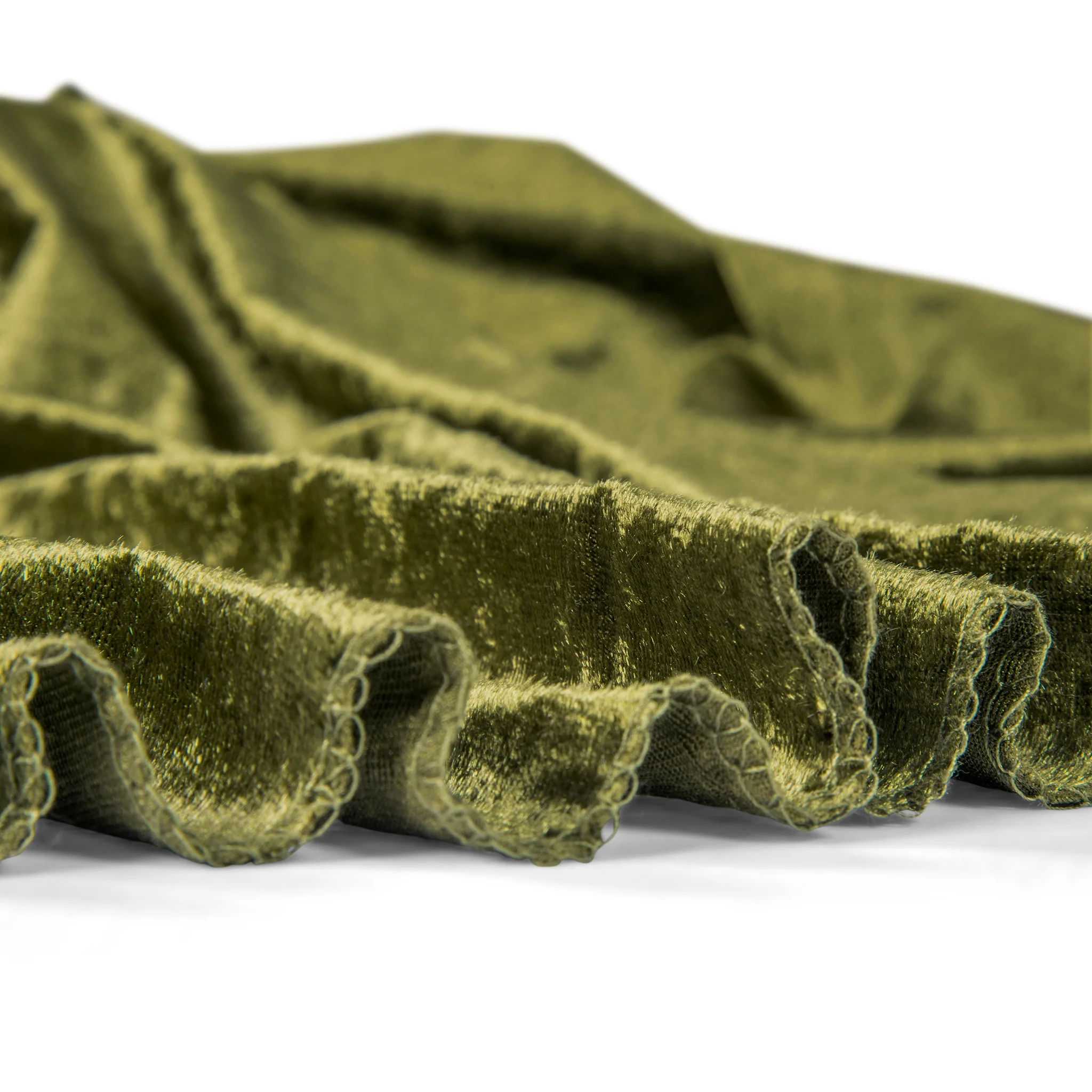 Velvet 120" Round Tablecloth - Olive Green - Image 11