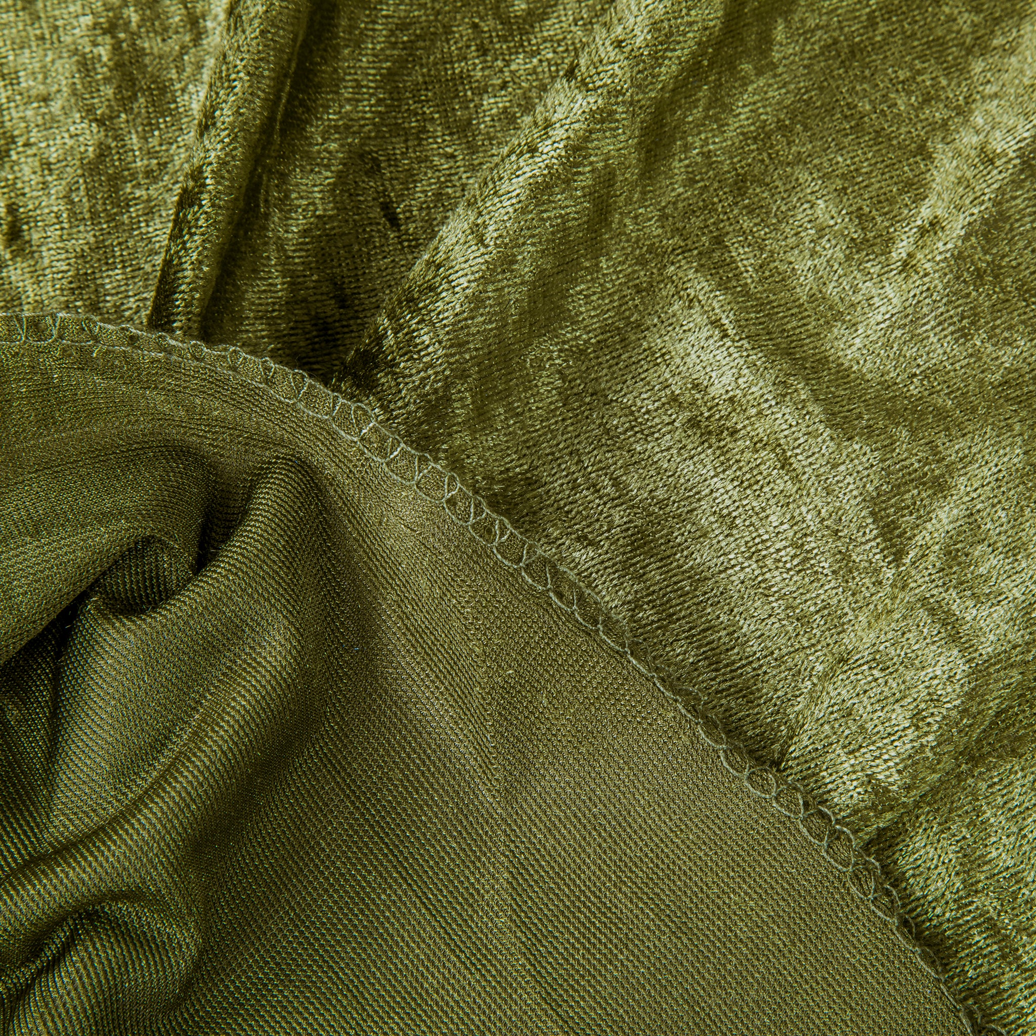 Velvet 120" Round Tablecloth - Olive Green - Image 9