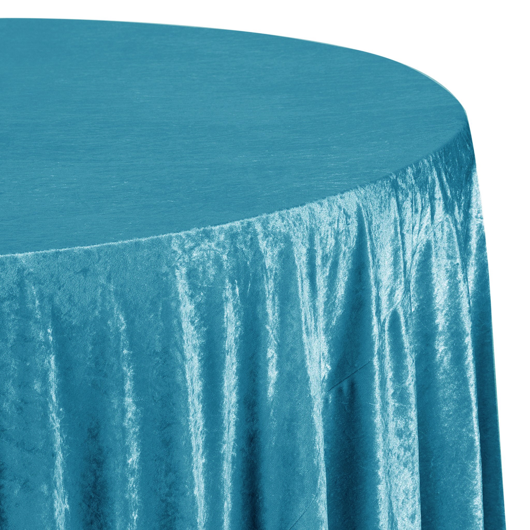 Velvet 120" Round Tablecloth - Peacock Teal - Image 4