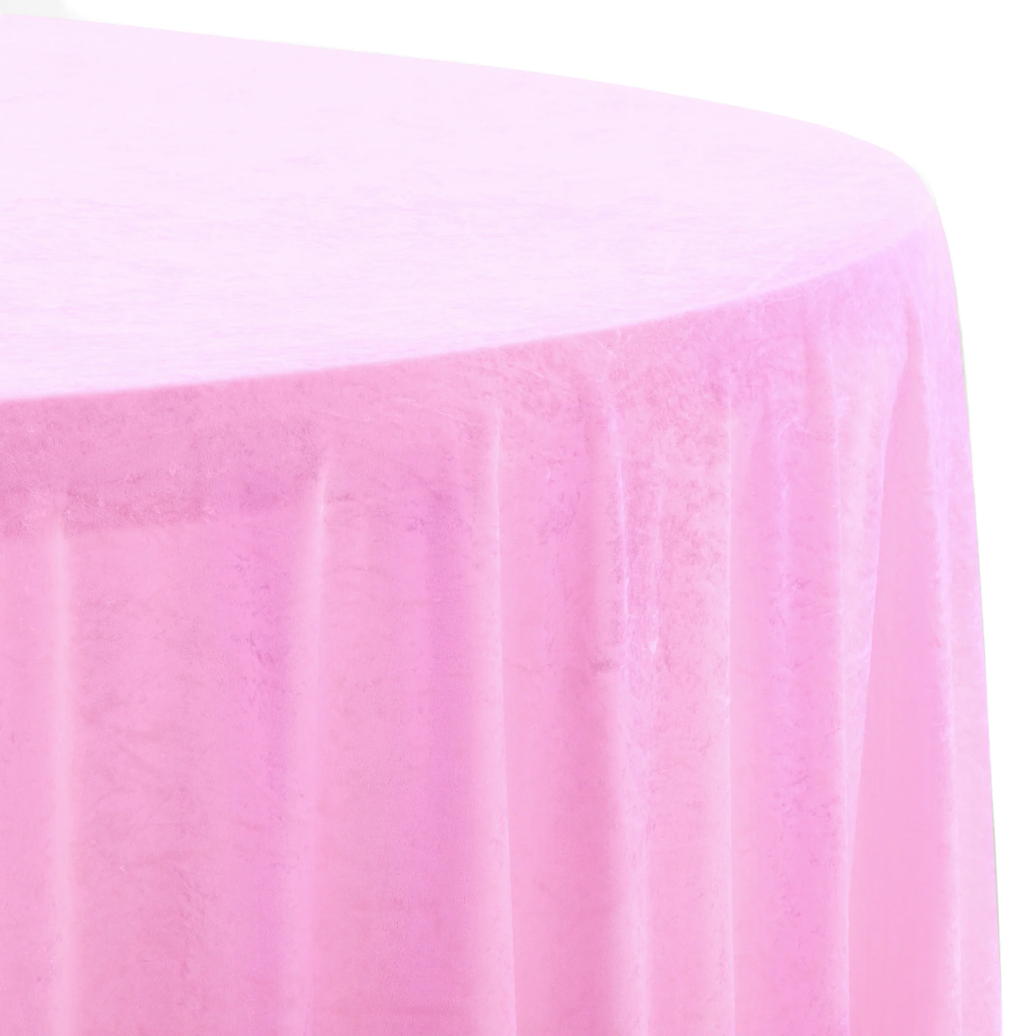 Velvet 120" Round Tablecloth - Pink - Image 3