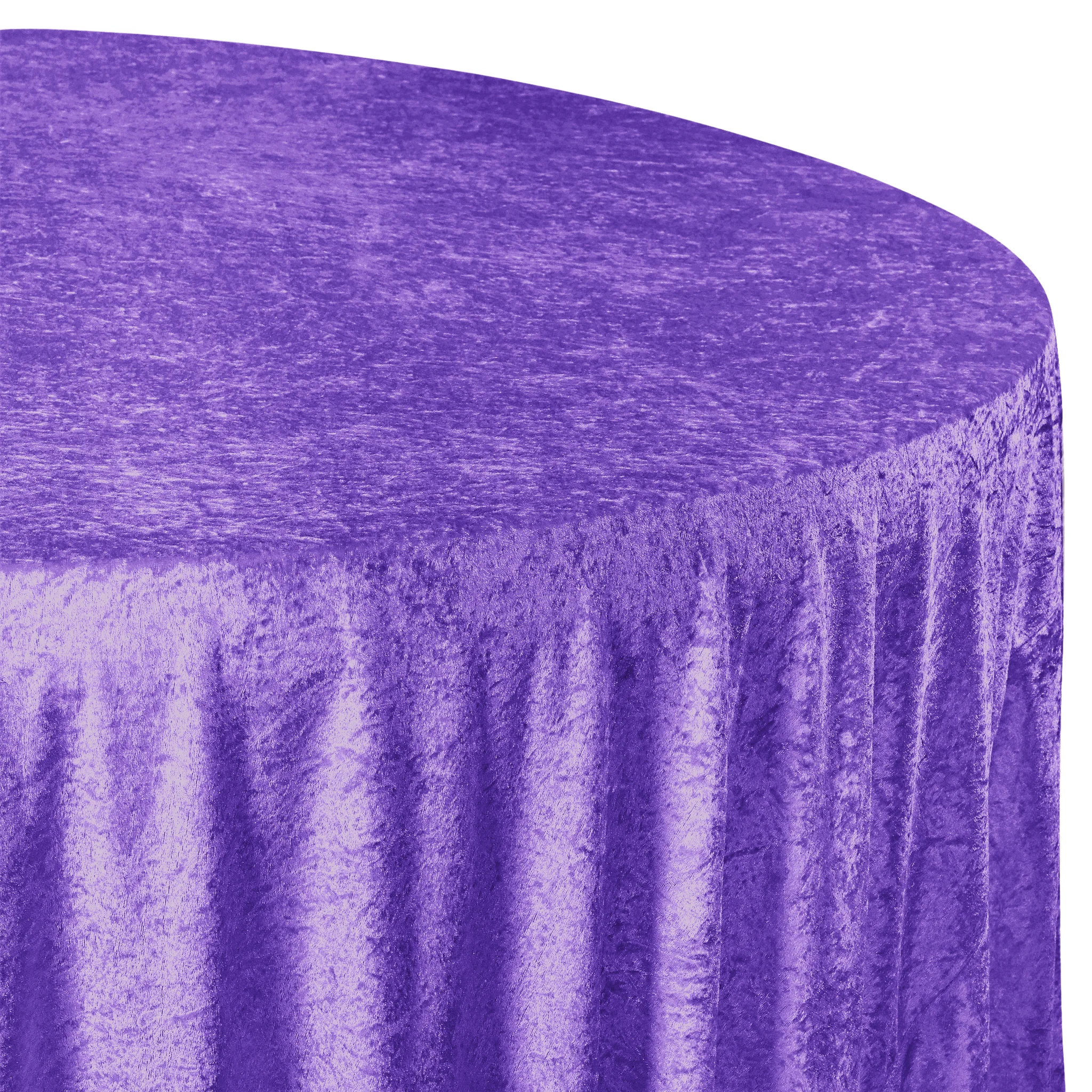 Velvet 120" Round Tablecloth - Purple - Image 5