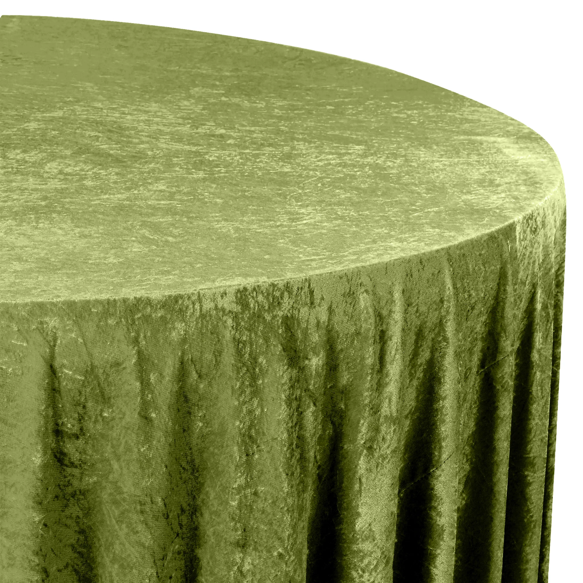 Velvet 120" Round Tablecloth - Dark Sage Green - Image 4
