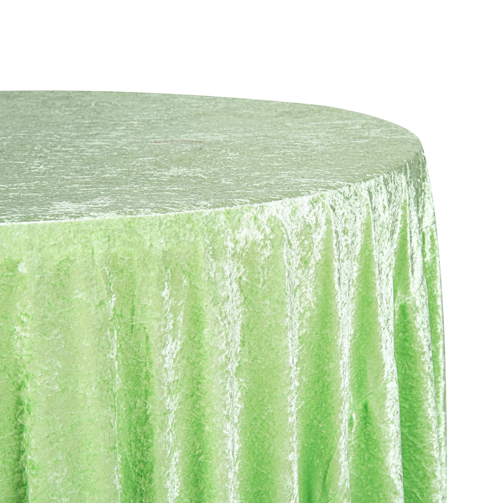 Velvet 120" Round Tablecloth - Mint Green - Image 3