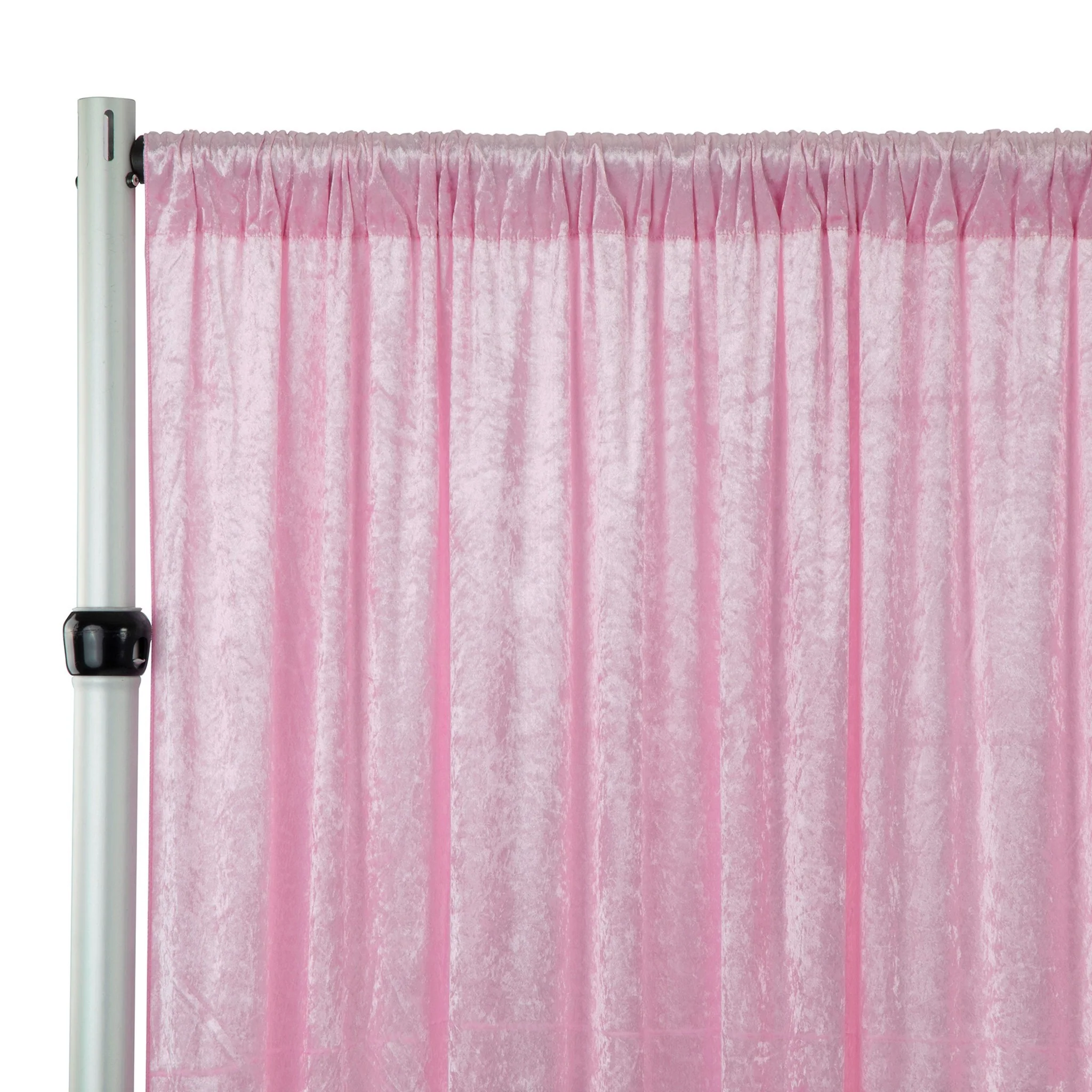Velvet 12ft H x 52" W Drape/Backdrop Curtain Panel - Pink