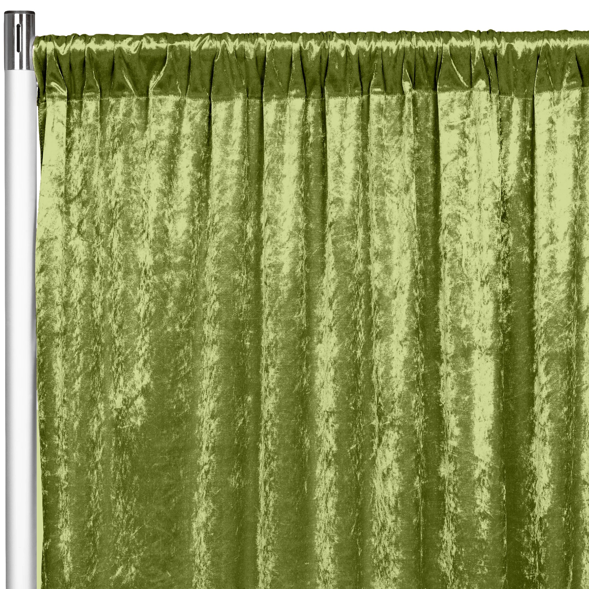 Velvet 12ft H x 52" W Drape/Backdrop Curtain Panel - Dark Sage Green