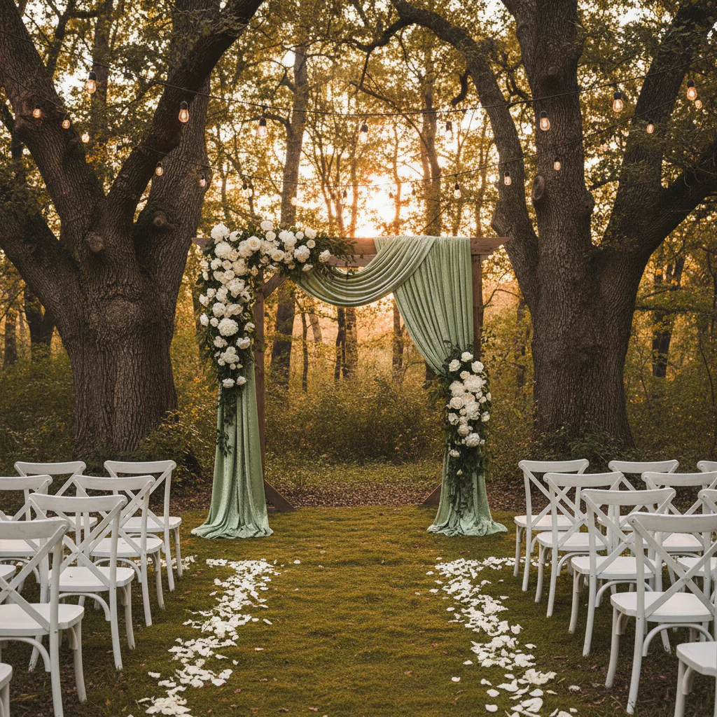 Velvet 12ft H x 52" W Drape/Backdrop Curtain Panel - Sage Green - Image 4