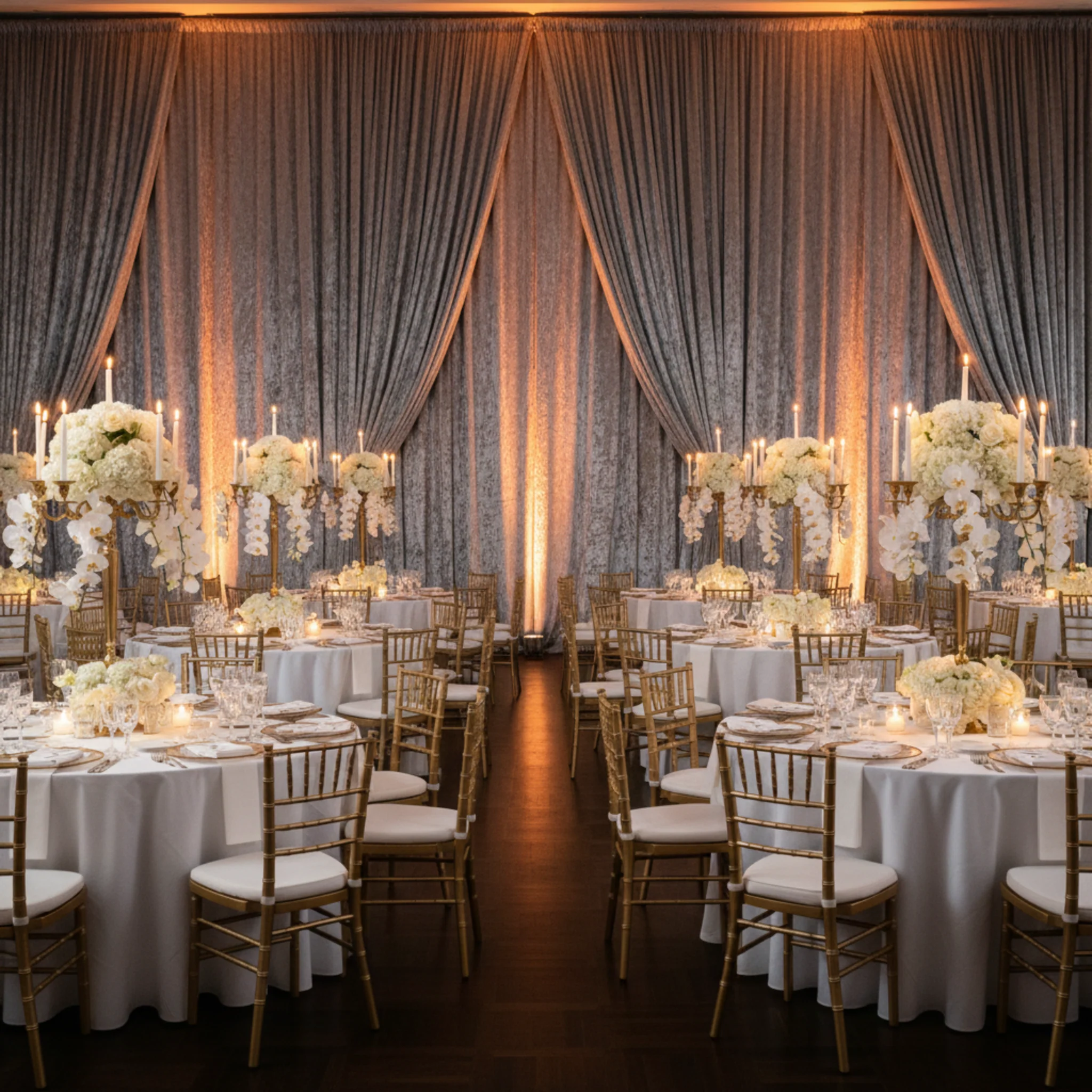 Velvet 12ft H x 52" W Drape/Backdrop Curtain Panel - Silver - Image 2