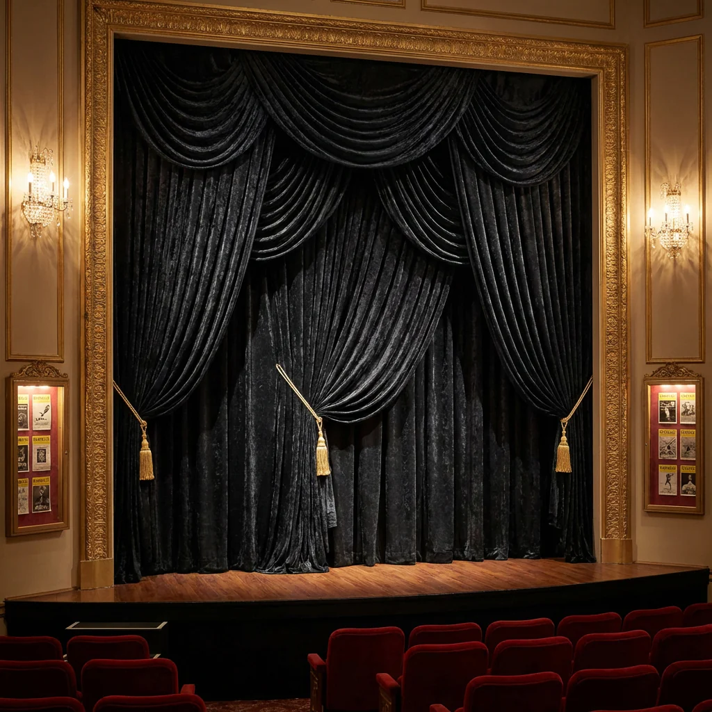 Velvet 12ft H x 52" W Drape/Backdrop Curtain Panel - Black - Image 3