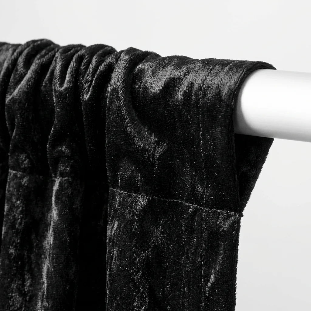 Velvet 12ft H x 52" W Drape/Backdrop Curtain Panel - Black - Image 4