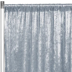 Velvet 12ft H x 52" W Drape/Backdrop Curtain Panel - Dusty Blue