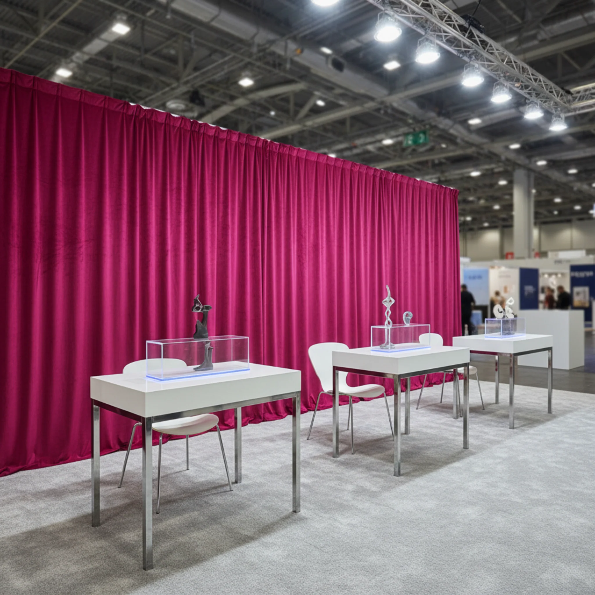 Velvet 12ft H x 52" W Drape/Backdrop Curtain Panel - Fuchsia - Image 3