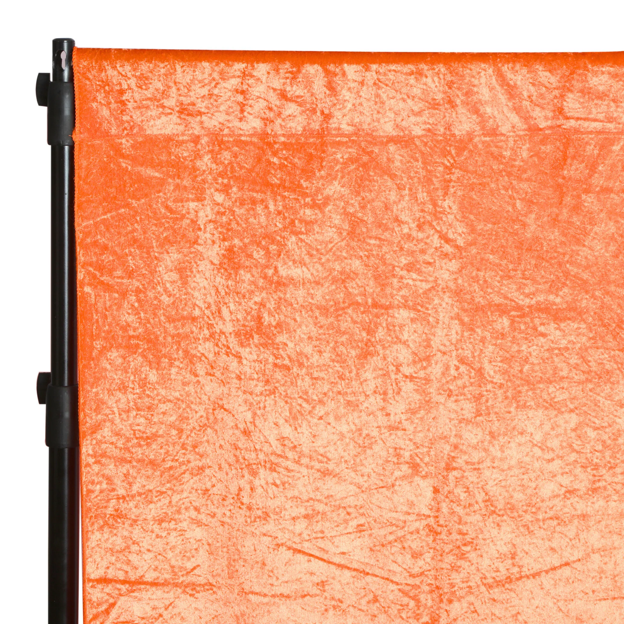 Velvet 12ft H x 52" W Drape/Backdrop Curtain Panel - Orange - Image 2