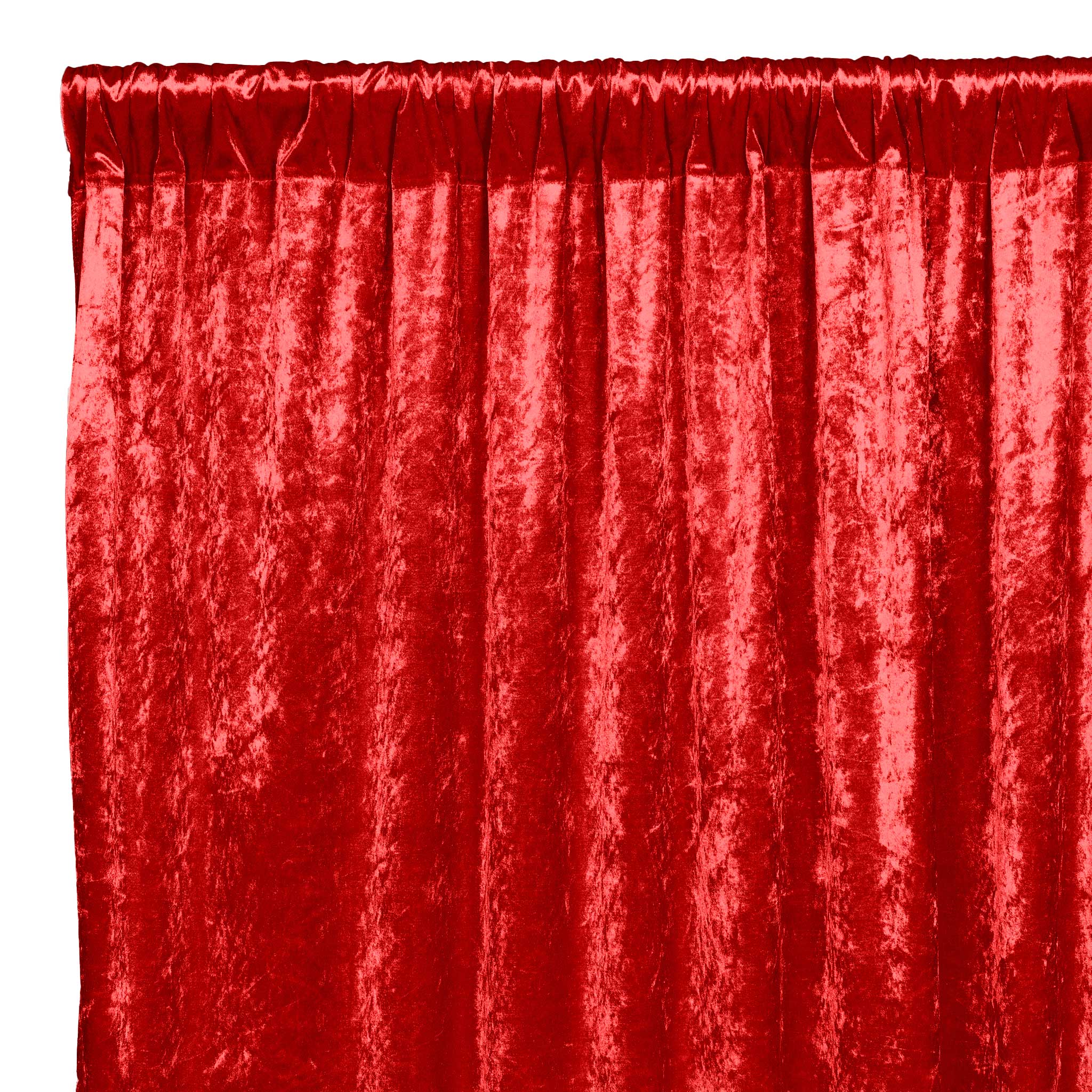 Velvet 12ft H x 52" W Drape/Backdrop Curtain Panel - Red - Image 2