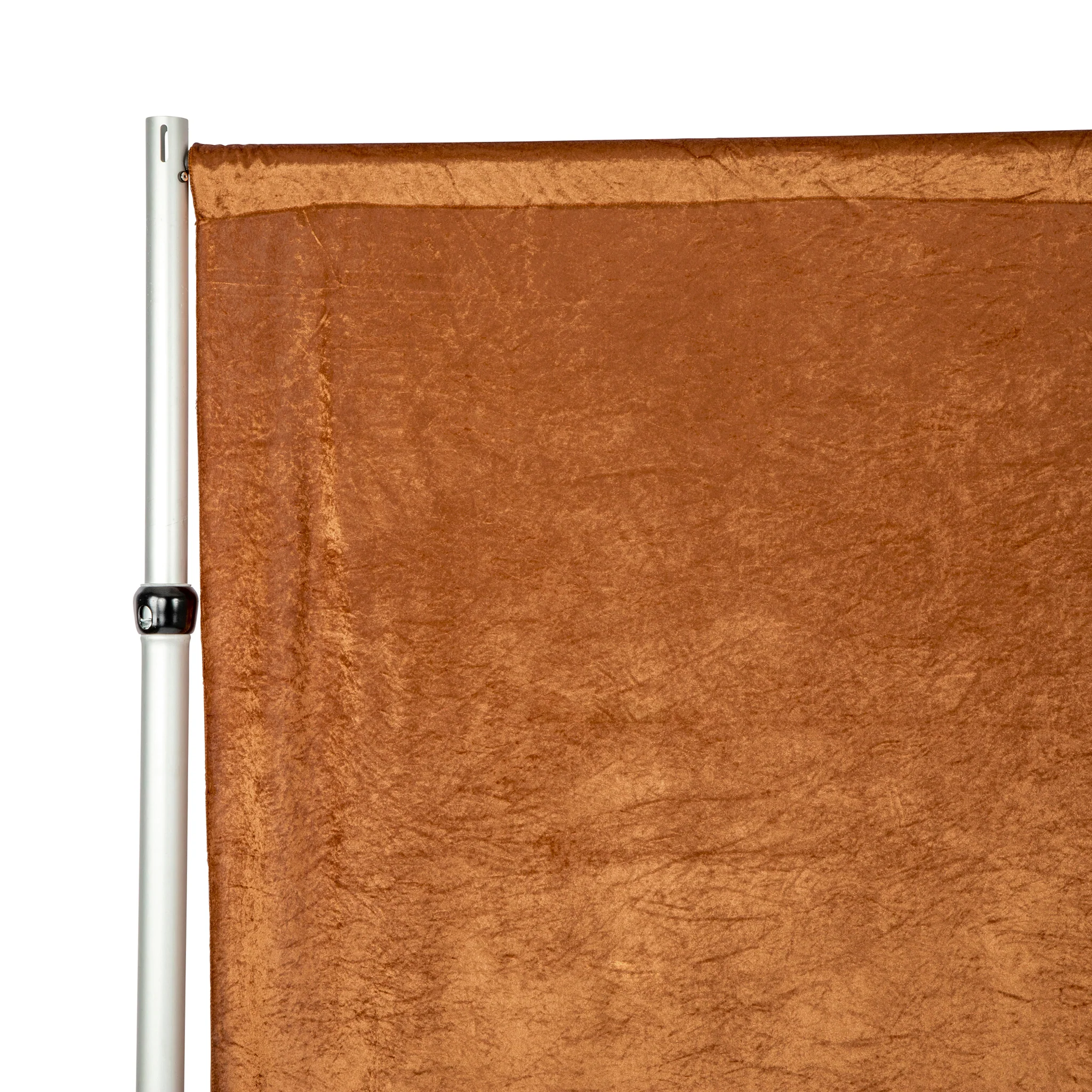 Velvet 12ft H x 52" W Drape/Backdrop Curtain Panel - Terracotta - Image 3