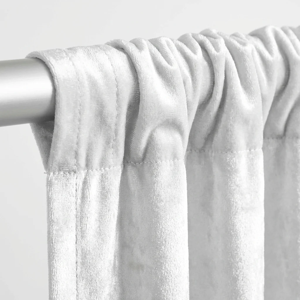 Velvet 12ft H x 52" W Drape/Backdrop Curtain Panel - White - Image 4