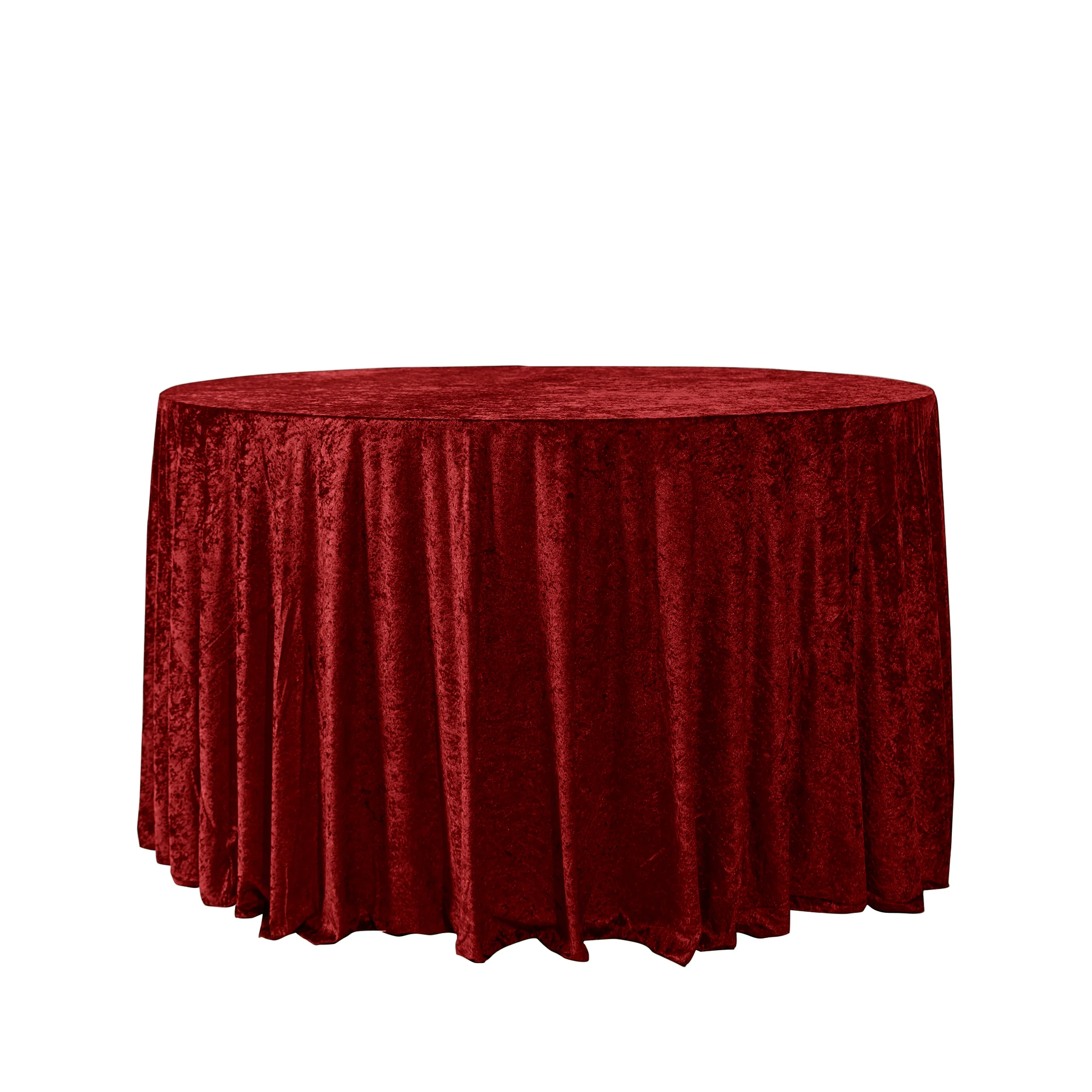 Velvet 132" Round Tablecloth - Apple Red
