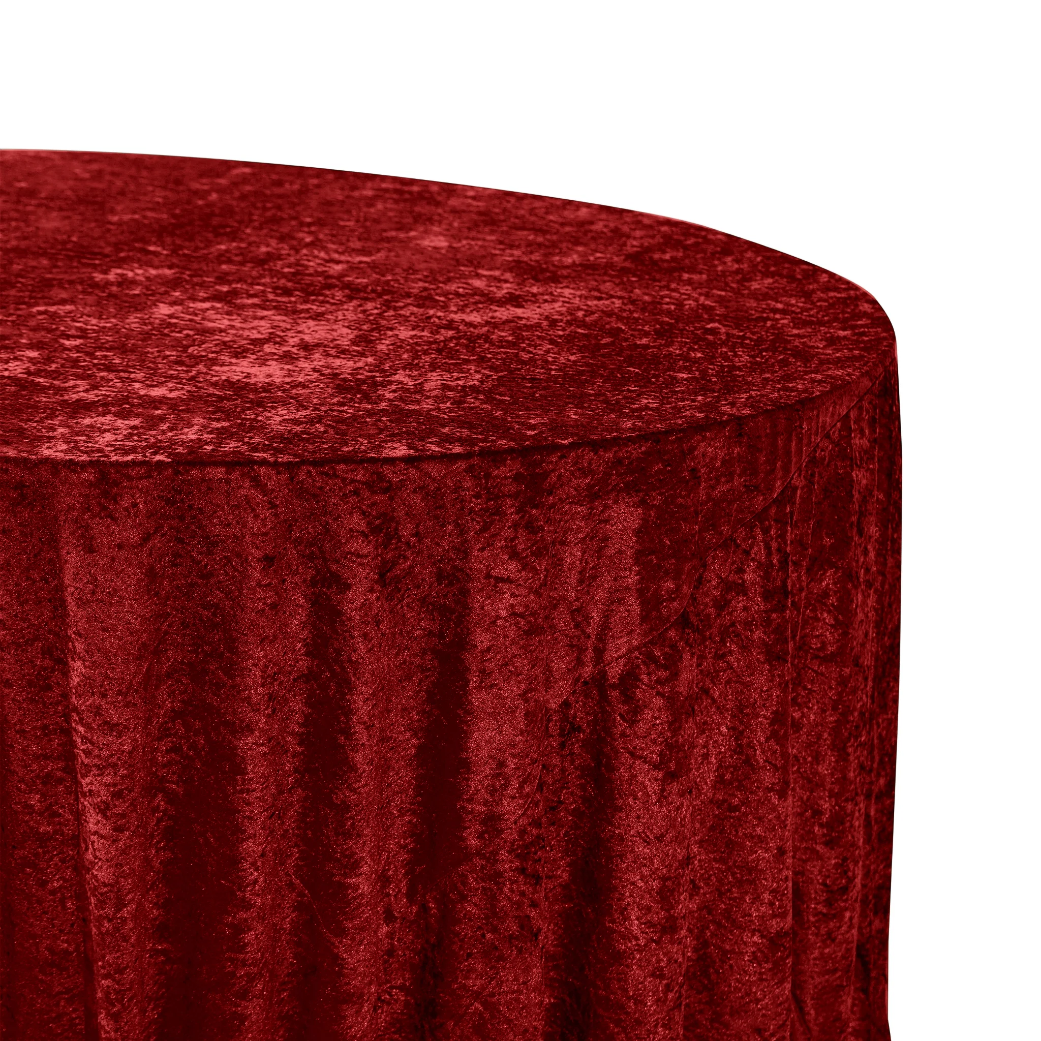 Velvet 132" Round Tablecloth - Apple Red - Image 2