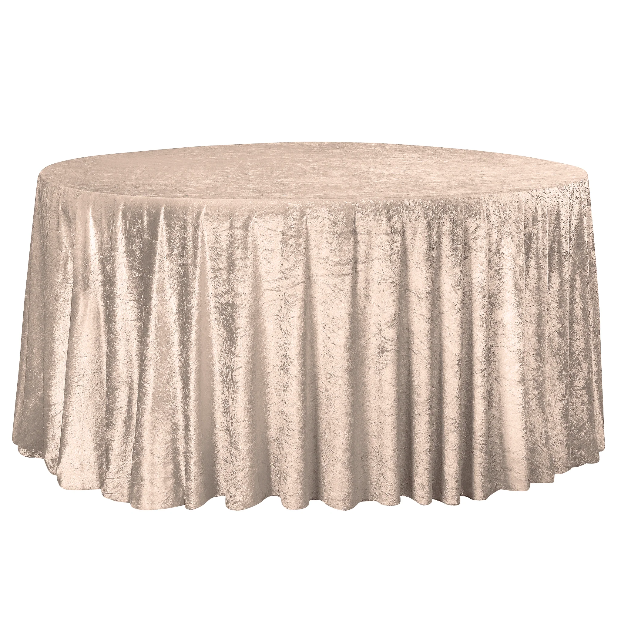 Velvet 132" Round Tablecloth - Beige