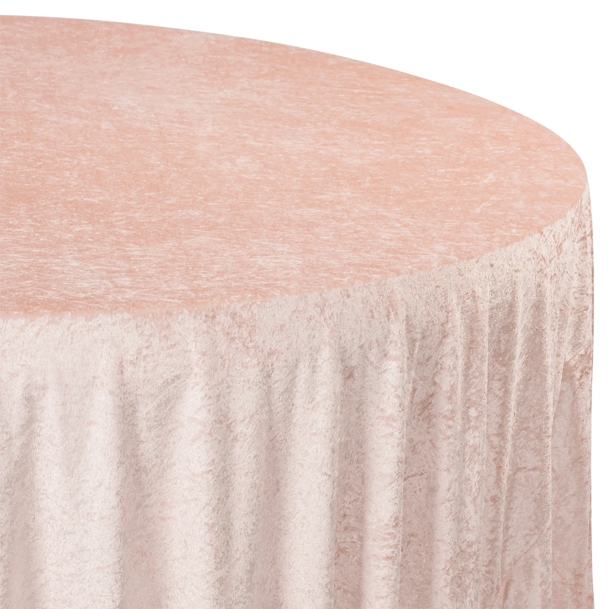 Velvet 132" Round Tablecloth - Blush/Rose Gold - Image 4