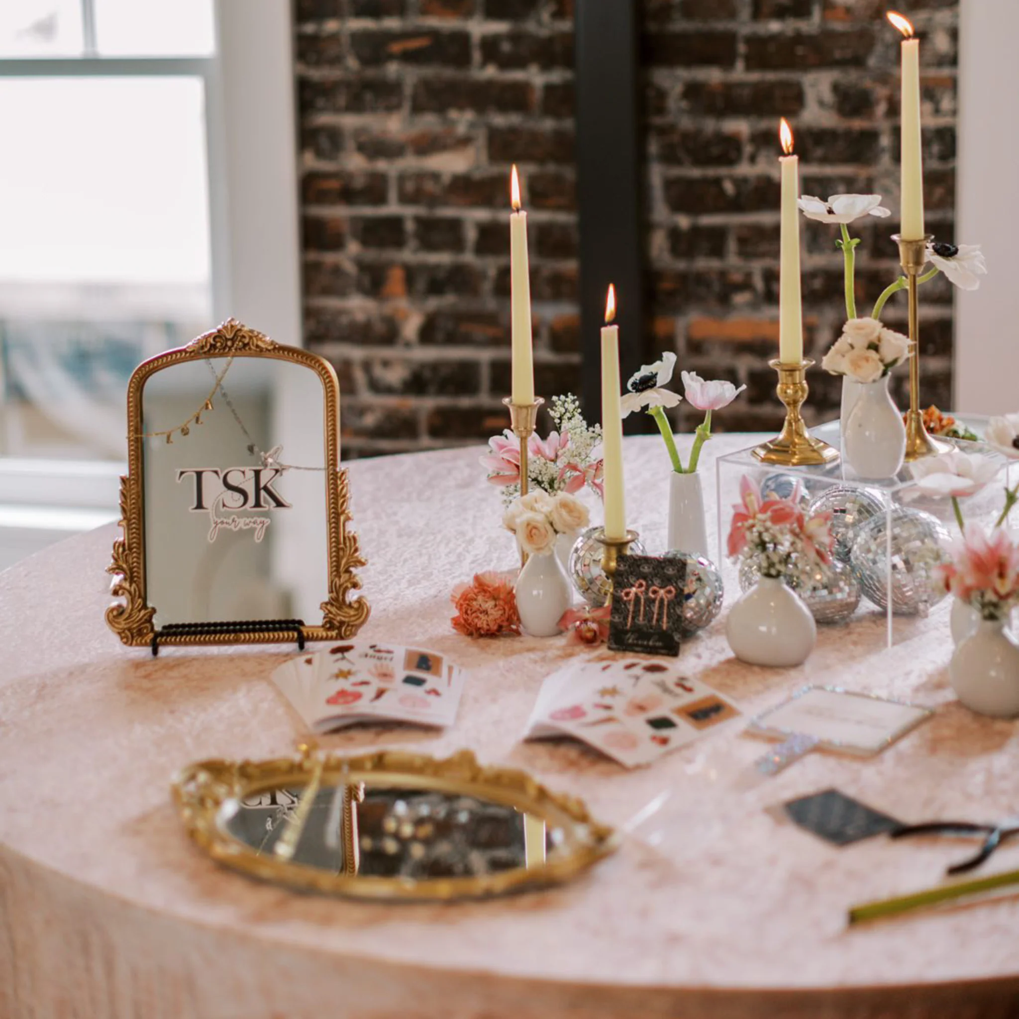 Velvet 132" Round Tablecloth - Blush/Rose Gold - Image 6
