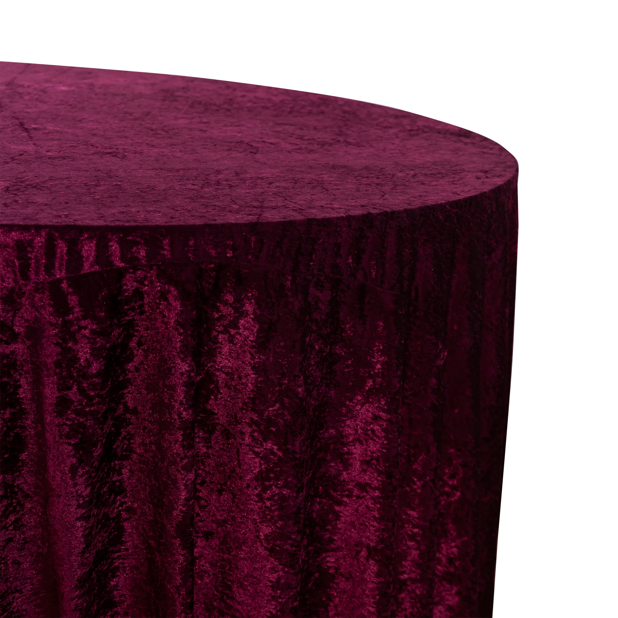 Velvet 132" Round Tablecloth - Cabernet - Image 2