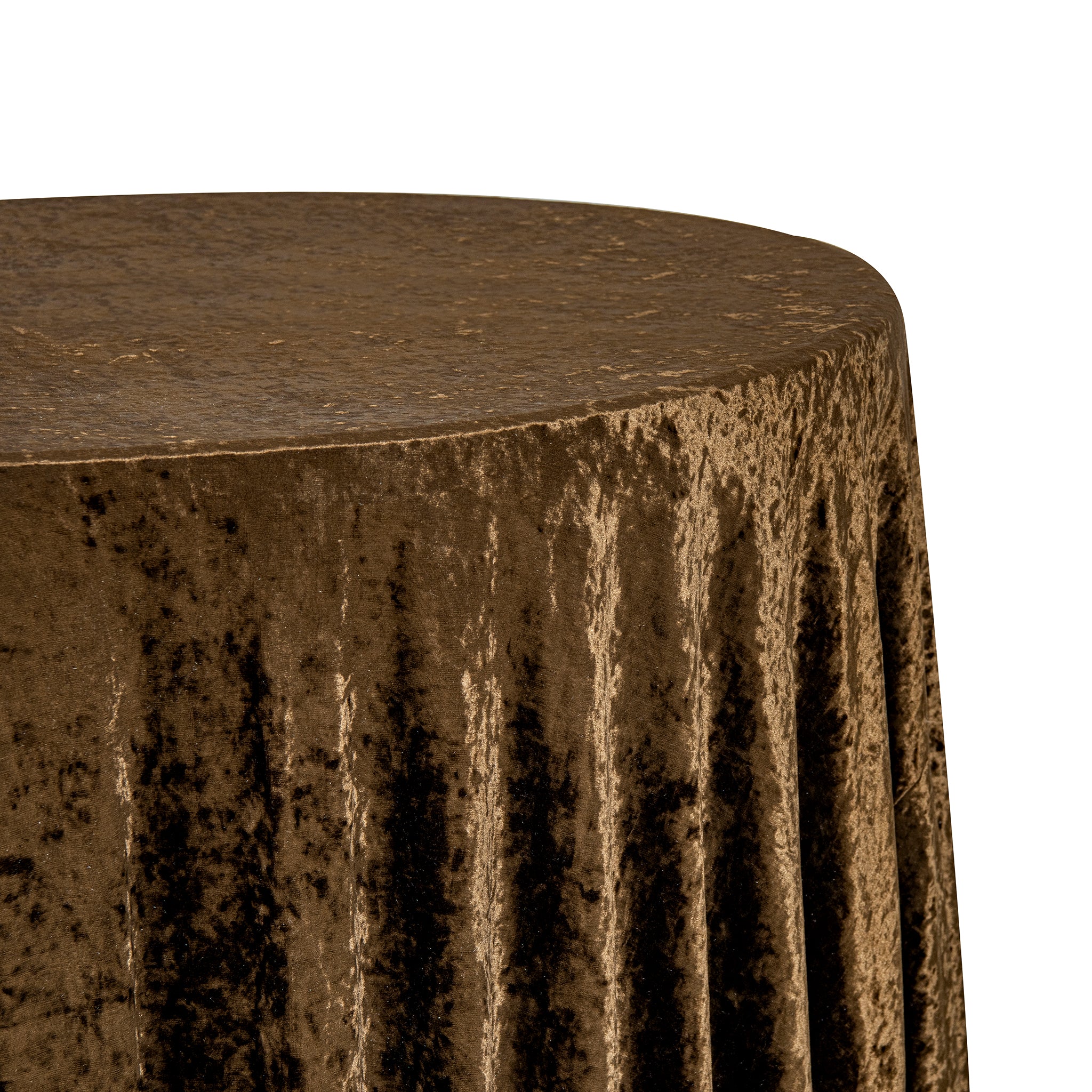 Velvet 132" Round Tablecloth - Chocolate - Image 4