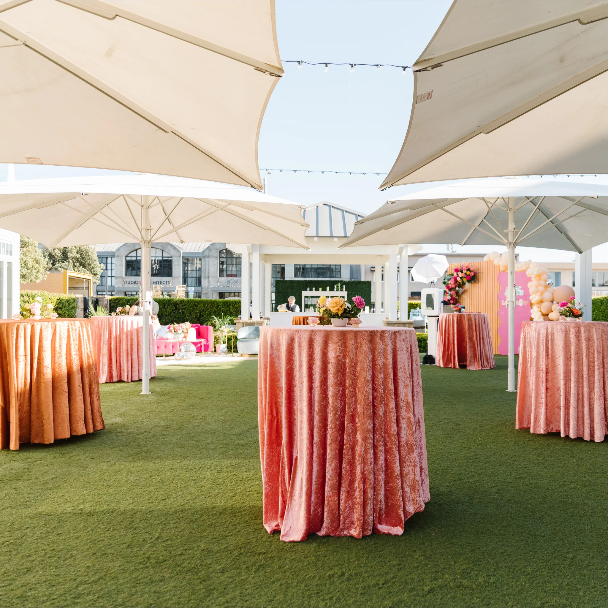 Velvet 132" Round Tablecloth - Coral - Image 6