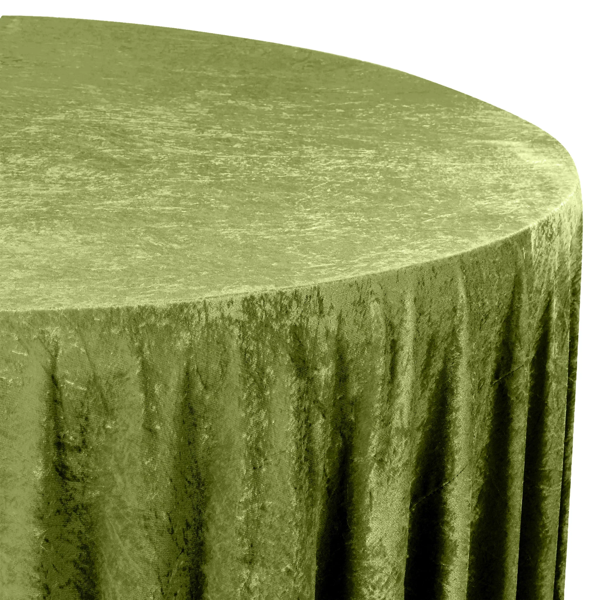 Velvet 132" Round Tablecloth - Dark Sage Green - Image 2