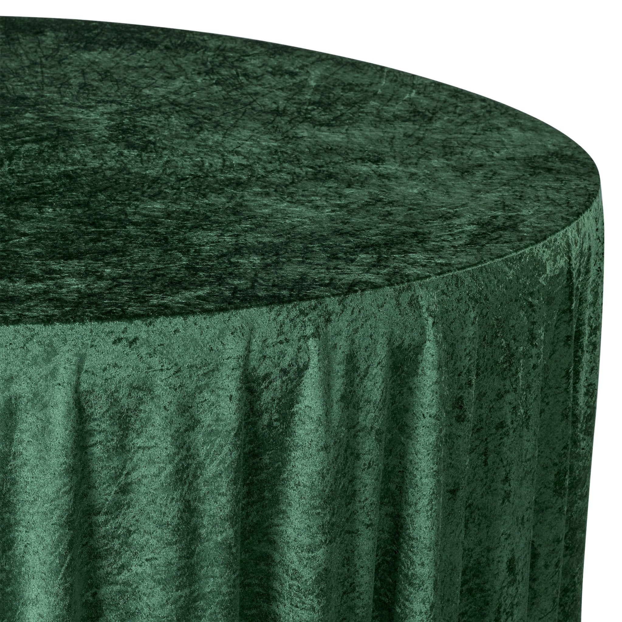 Velvet 132" Round Tablecloth - Emerald Green - Image 4