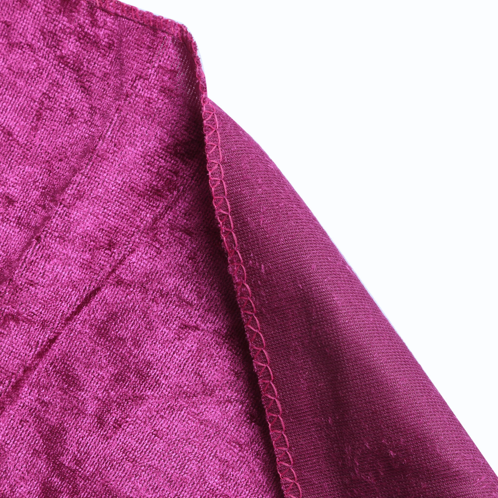 Velvet 132" Round Tablecloth - Magenta - Image 5