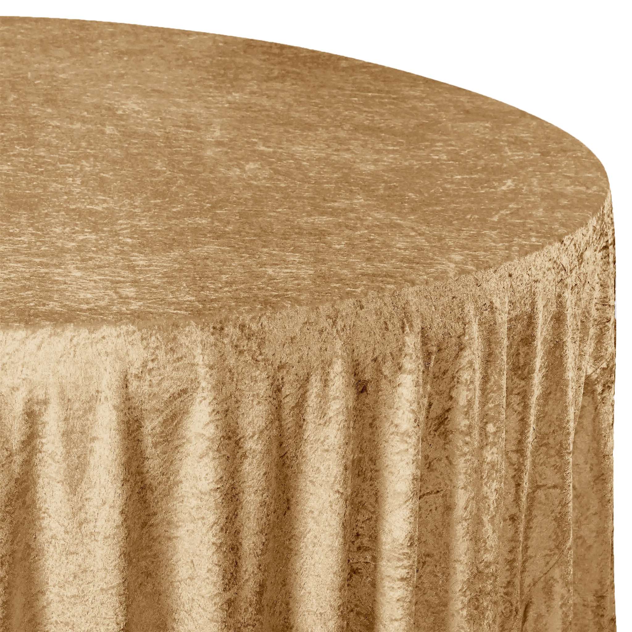 Velvet 132" Round Tablecloth - Mocha Brown - Image 2