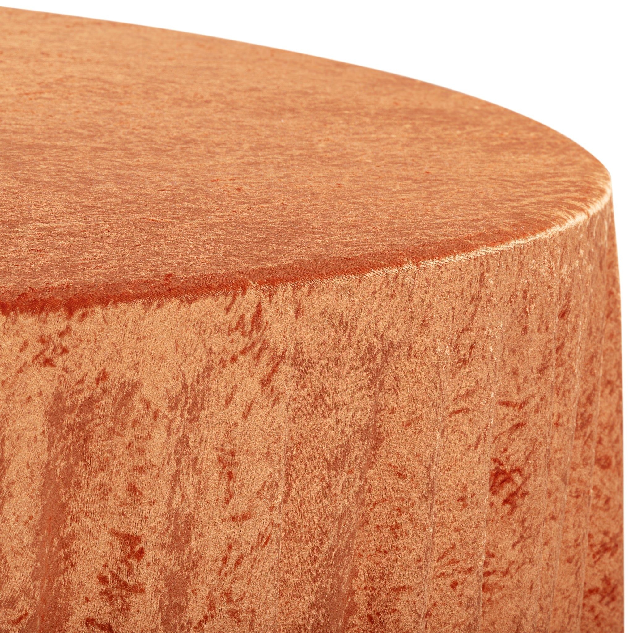 Velvet 132" Round Tablecloth - Rust - Image 4