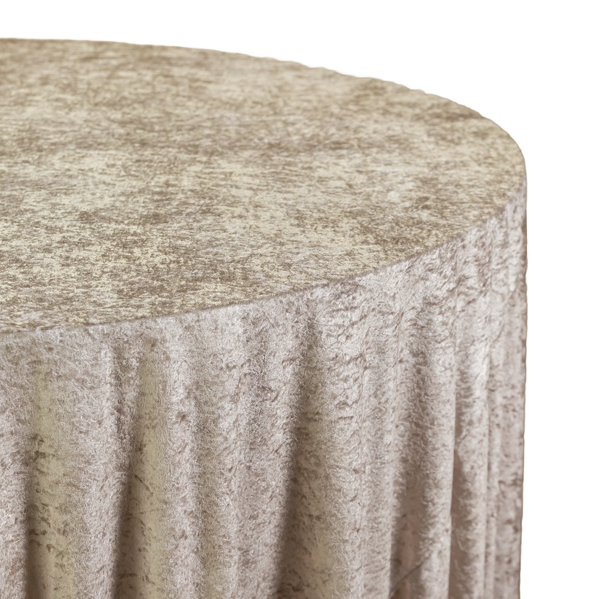 Velvet 132" Round Tablecloth - Taupe - Image 3