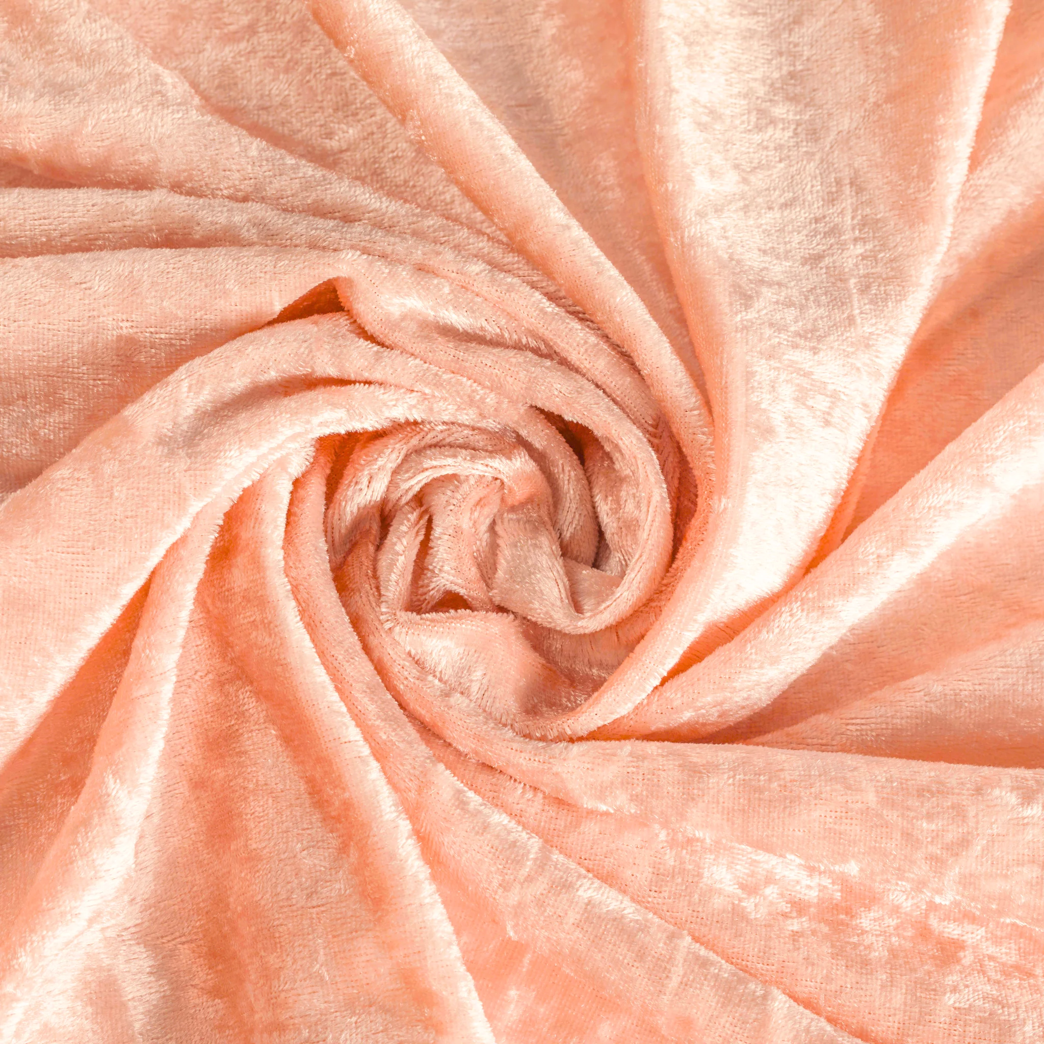 Velvet 132" Round Tablecloth - Peach - Image 2