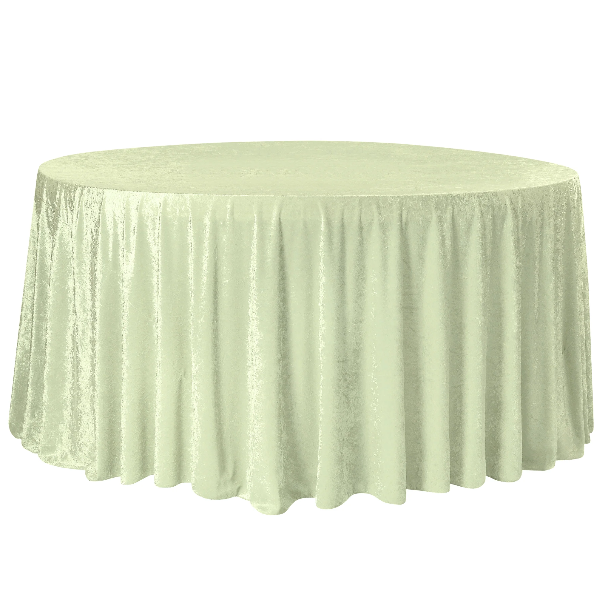 Velvet 132" Round Tablecloth - Sage Green