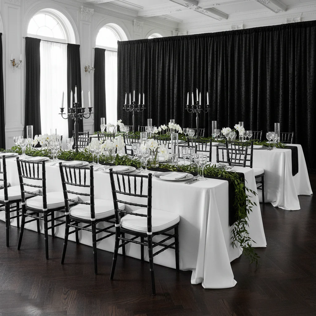 Velvet 14ft H x 52" W Drape/Backdrop Curtain Panel - Black - Image 2