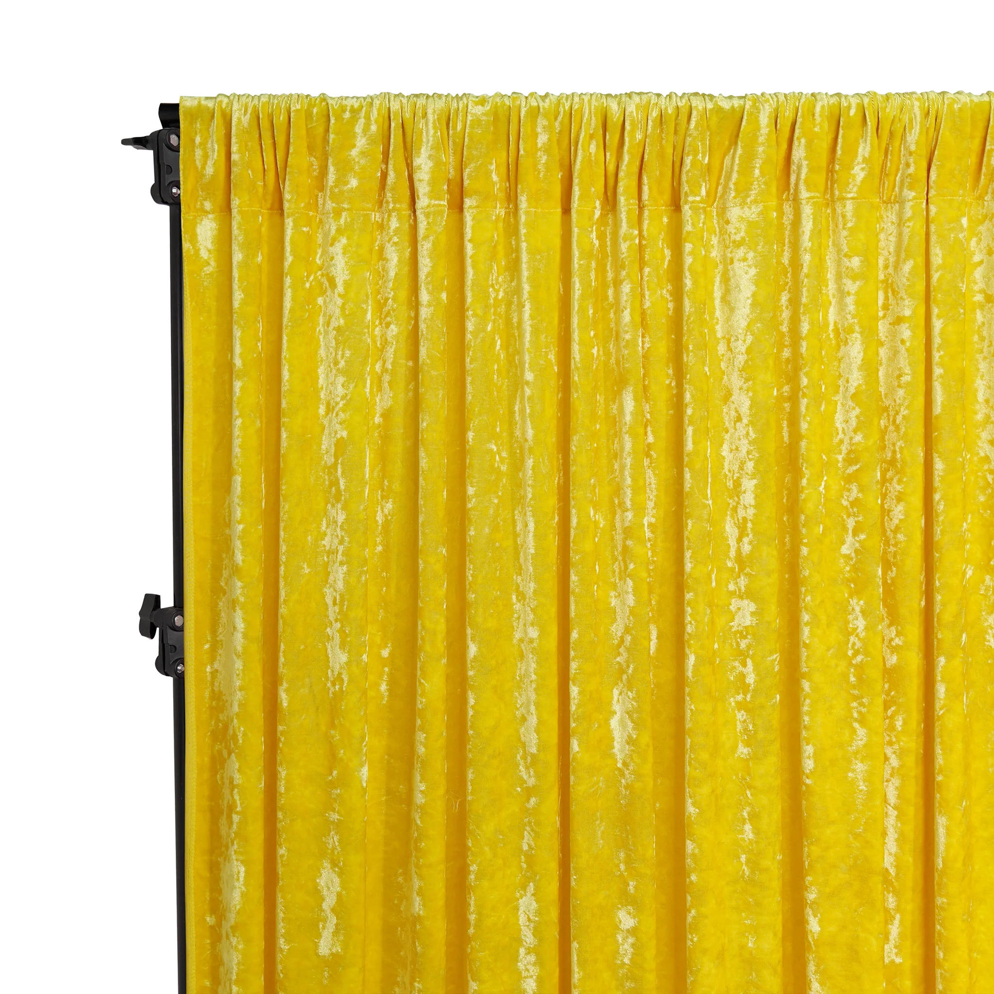 Velvet 14ft H x 52" W Drape/Backdrop Curtain Panel - Canary Yellow
