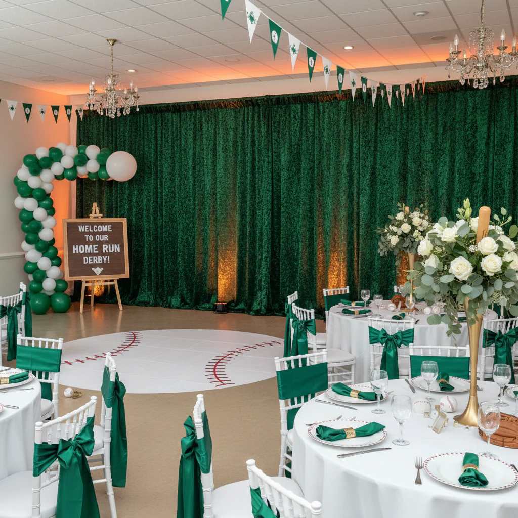 Velvet 14ft H x 52" W Drape/Backdrop Curtain Panel - Emerald Green - Image 2