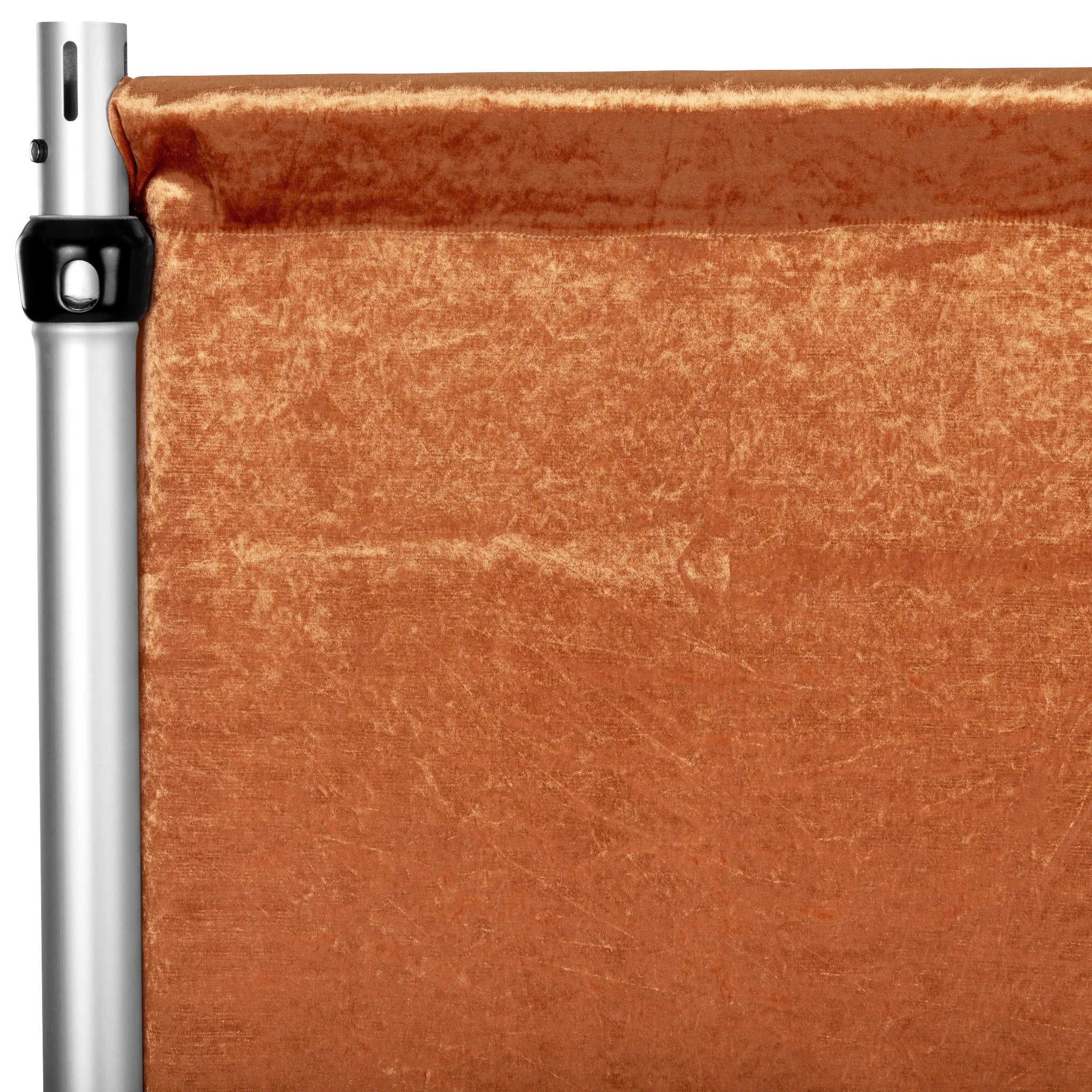 Velvet 14ft H x 52" W Drape/Backdrop Curtain Panel - Rust - Image 2