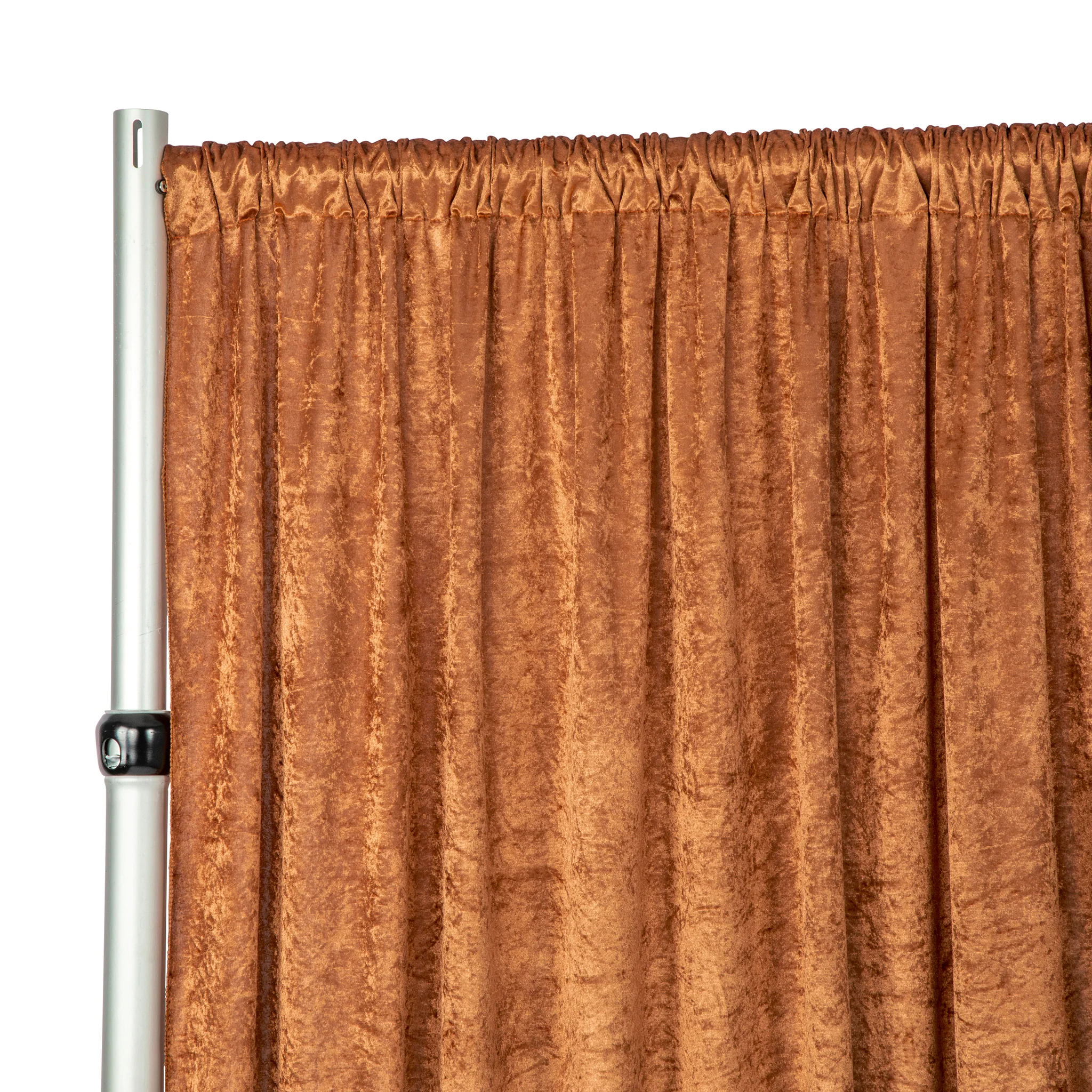 Velvet 14ft H x 52" W Drape/Backdrop Curtain Panel - Terracotta
