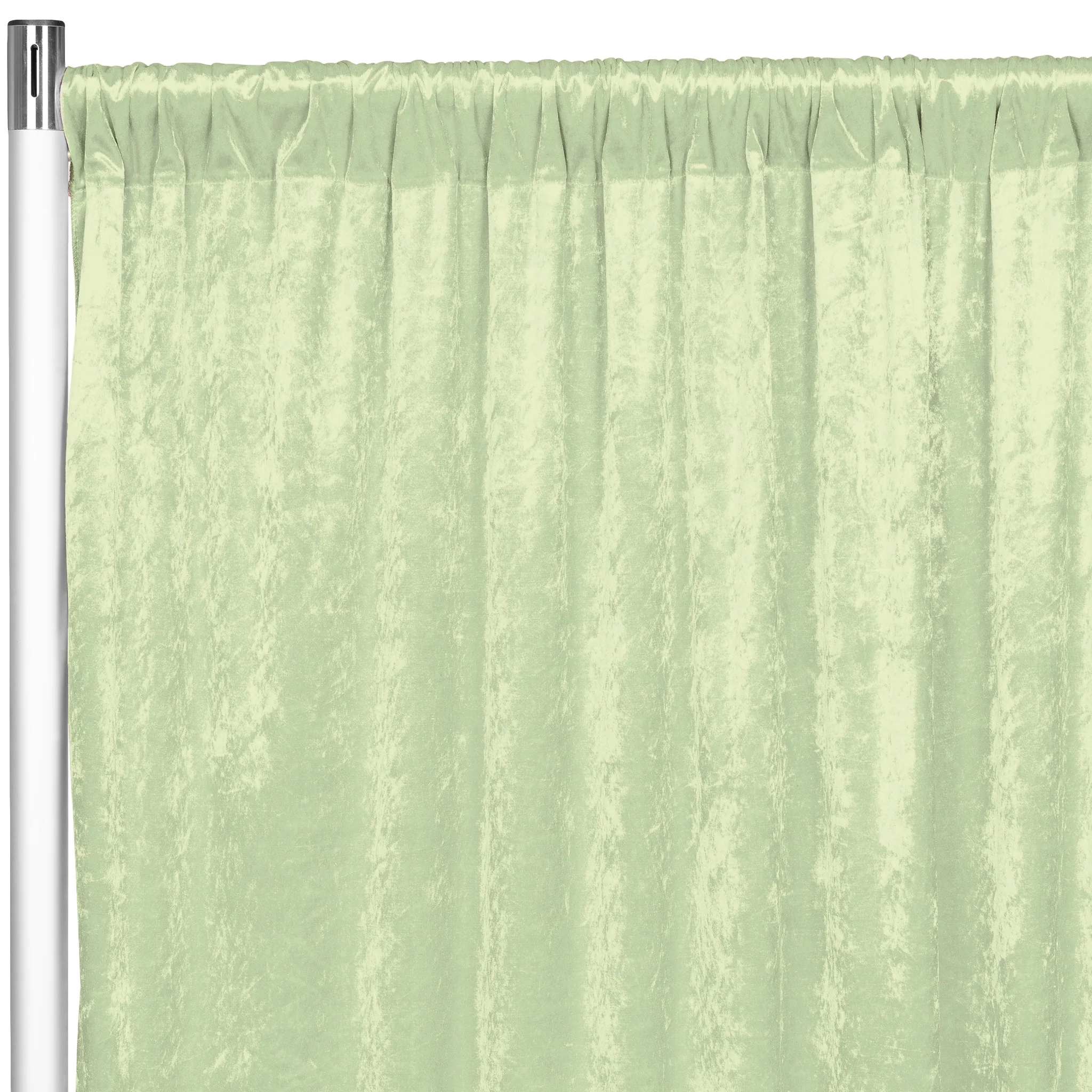 Velvet 16ft H x 52" W Drape/Backdrop Curtain Panel - Sage Green