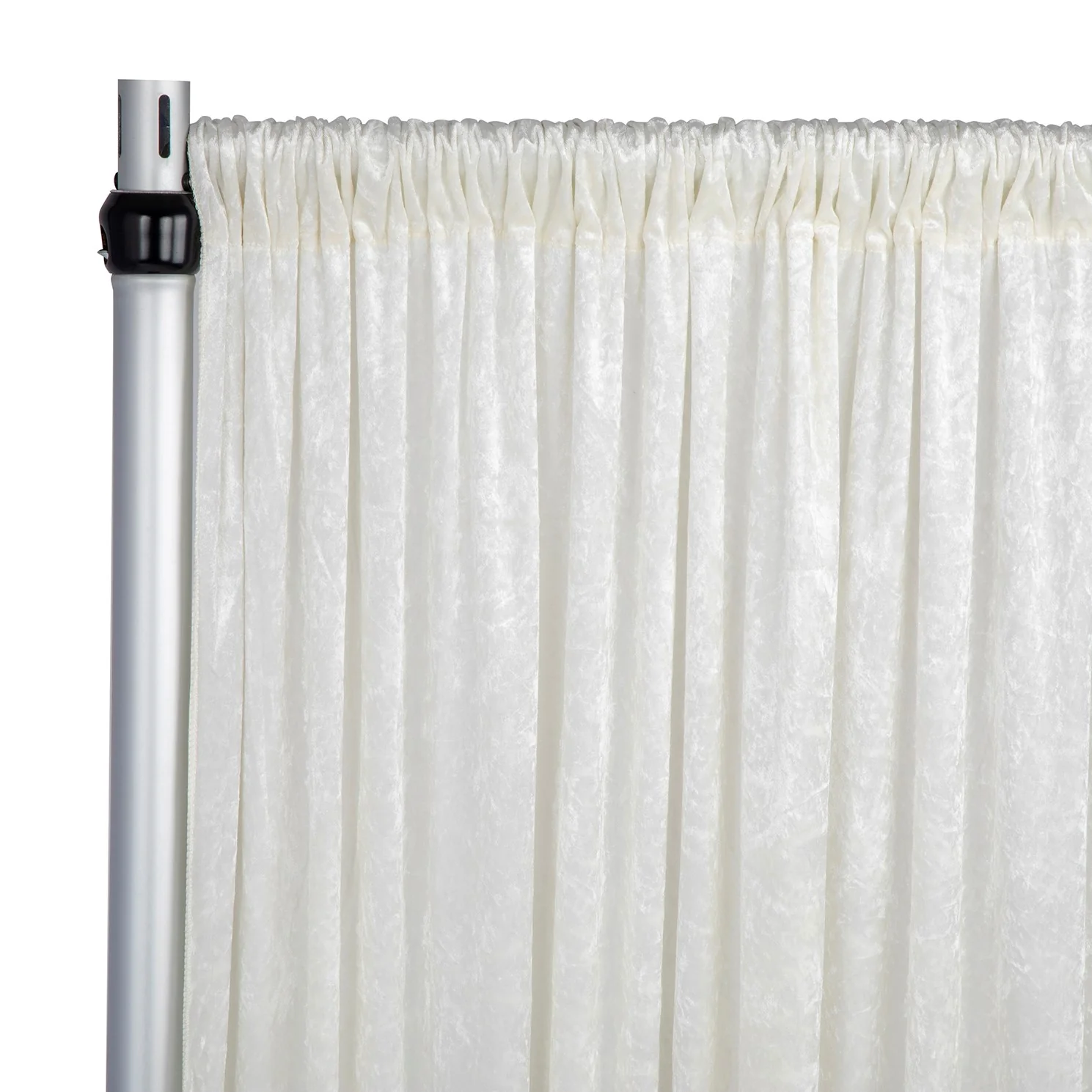 Velvet 16ft H x 52" W Drape/Backdrop Curtain Panel - Ivory