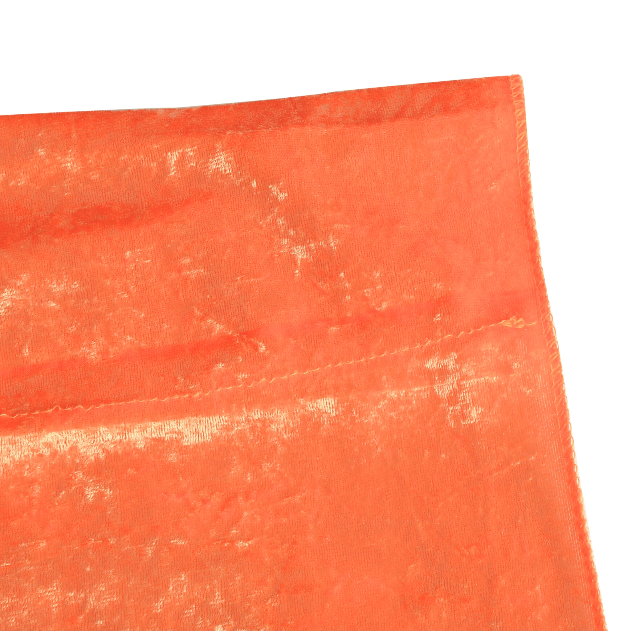 Velvet 16ft H x 52" W Drape/Backdrop Curtain Panel - Orange - Image 3