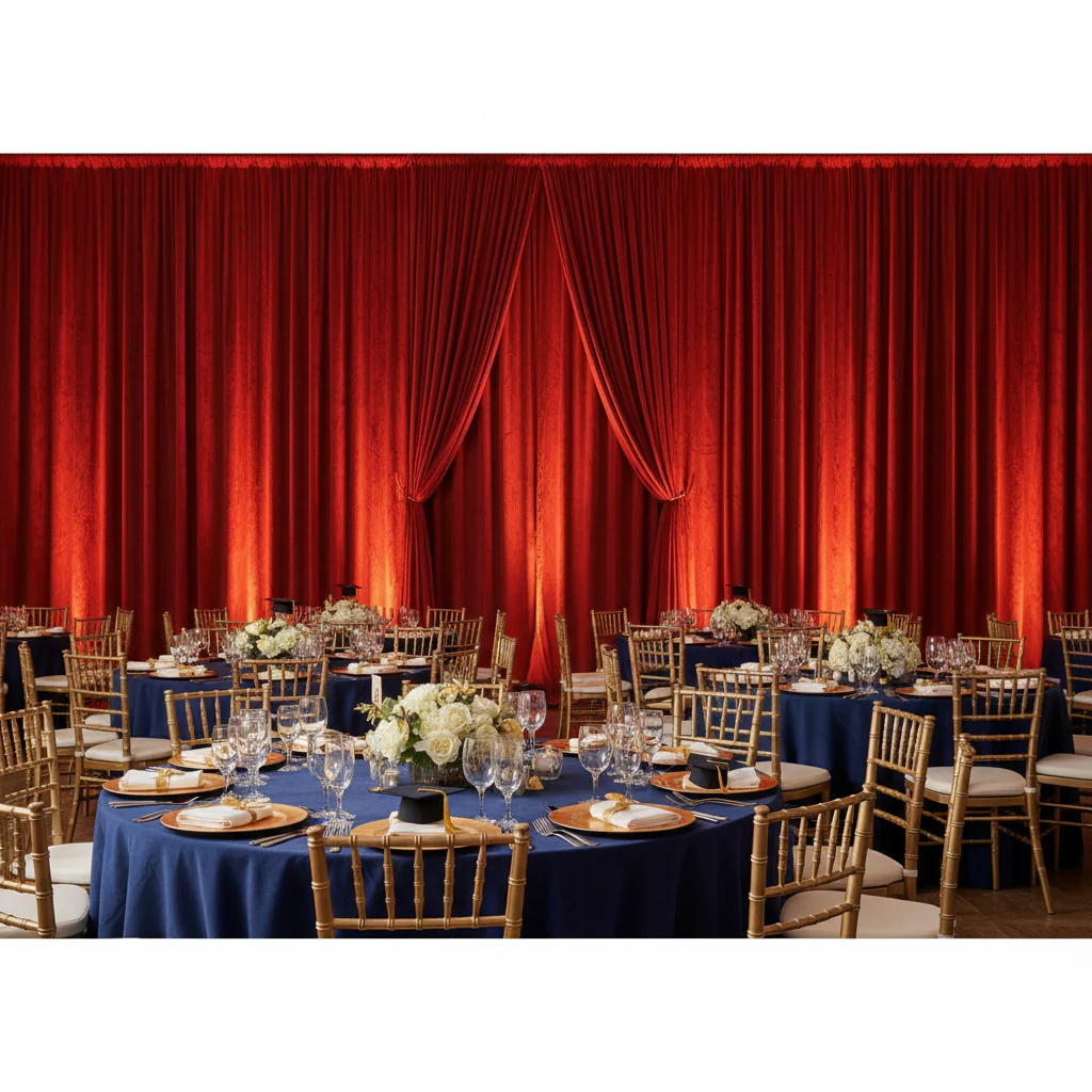Velvet 16ft H x 52" W Drape/Backdrop Curtain Panel - Red - Image 7