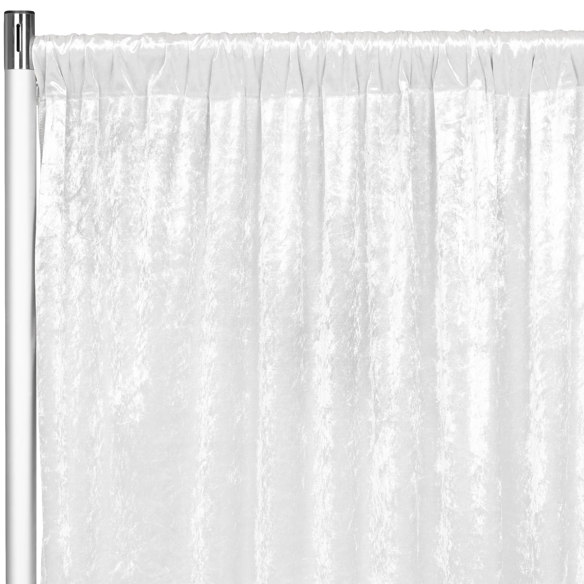 Velvet 16ft H x 52" W Drape/Backdrop Curtain Panel - White