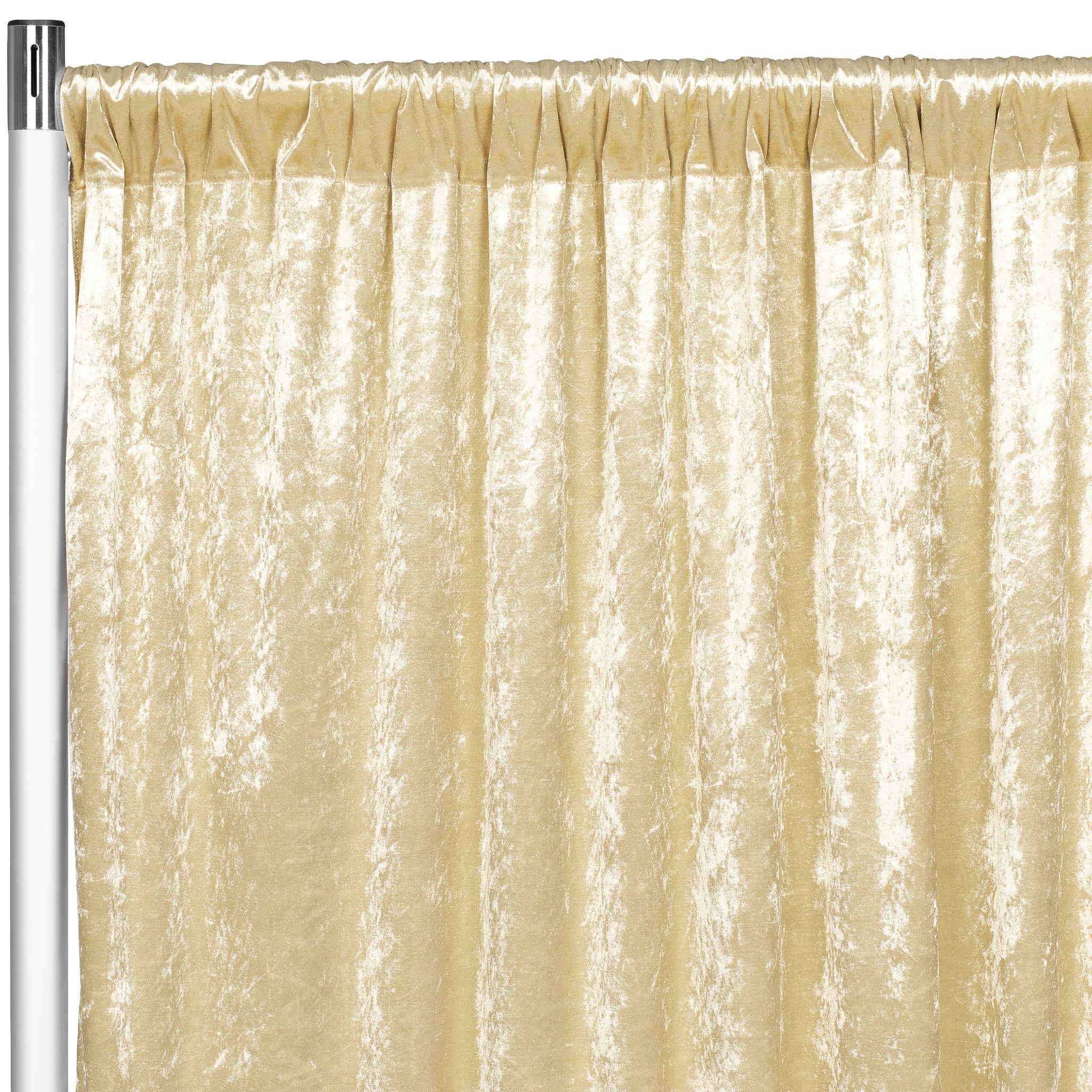 Velvet 18ft H x 52" W Drape/Backdrop Curtain Panel - Champagne - Image 2