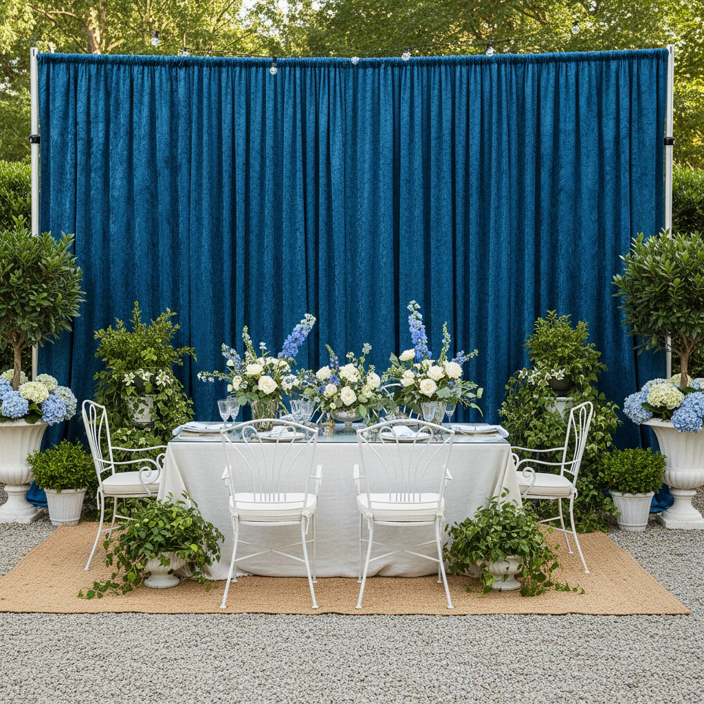 Velvet 18ft H x 52" W Drape/Backdrop Curtain Panel - Dark Teal - Image 6