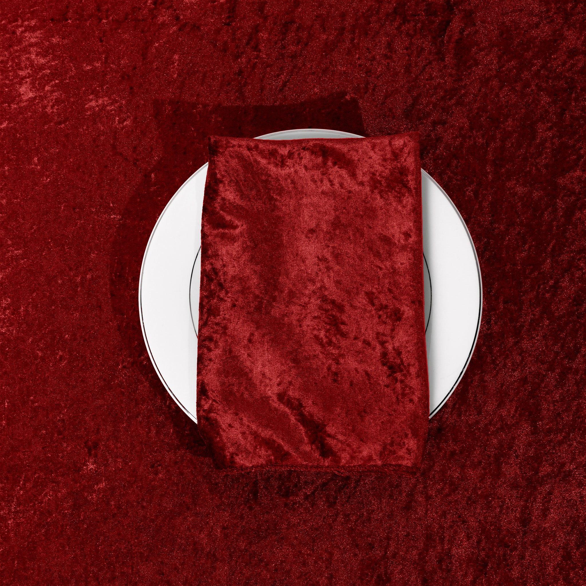5 pcs/pk Velvet 20"x20" Linen Napkin - Apple Red - Image 2