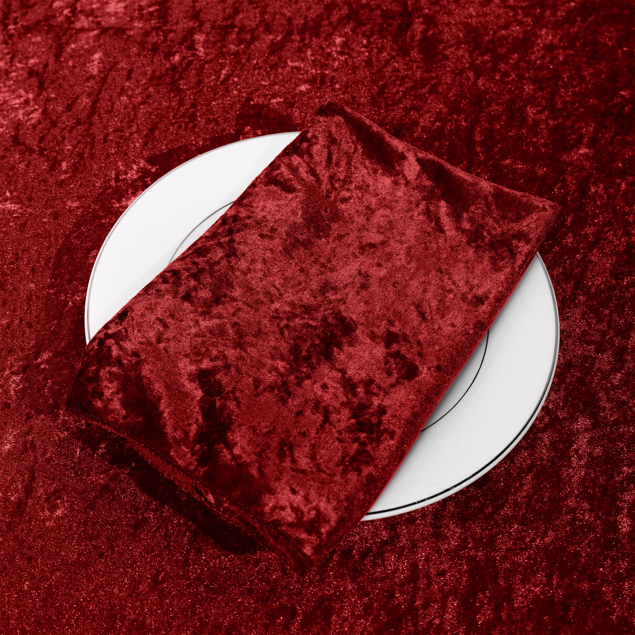 5 pcs/pk Velvet 20"x20" Linen Napkin - Apple Red - Image 8